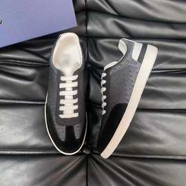 高档潮流字母拼接低帮系带运动休闲鞋时尚百搭圆头轻便厚底男鞋