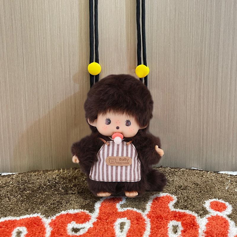 モンキーチェリー ぬいぐるみ かわいい 韓国風 クロスボディ 携帯電話バッククリップ 人形 携帯電話ケース ストラップ付き|undefined