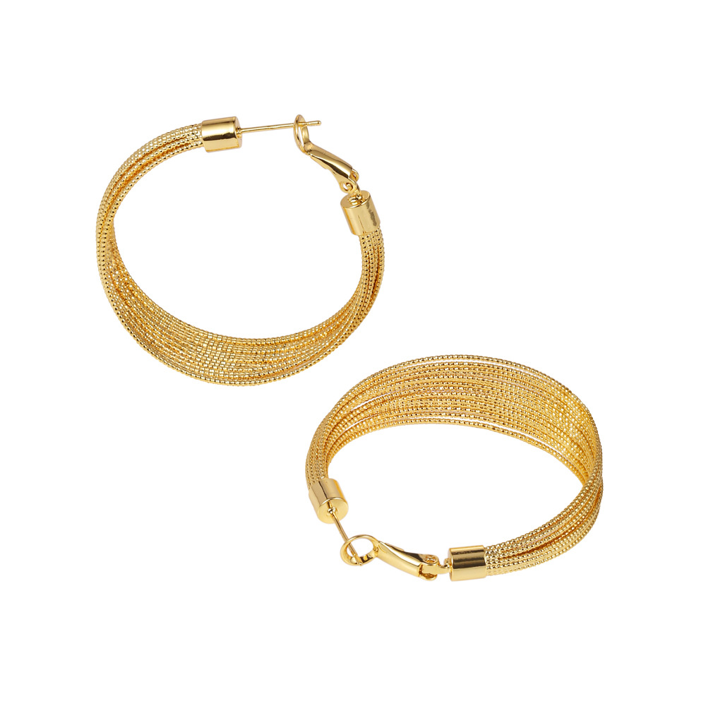 heavy-industry-earrings-retro-texture-earrings-copper-plated-gold-atmospheric-earrings-c-type-high-grade-female-earrings