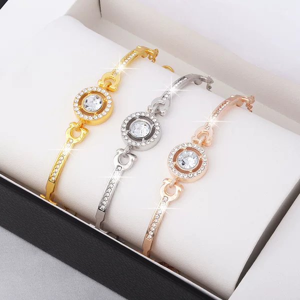 European and American Hot-Selling Fashion Full Diamond Bracelets for Women, Simple and Elegant Versatile Zircon Bracelets, Jewelry Wholesale
