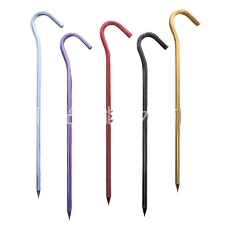 Aluminum Round Rod Question Mark Pegs, Factory Direct Sales, Outdoor Tent Canopy Ultra-Light Aluminum Alloy 7-Shaped Ground Peg Accessories, 18cm
