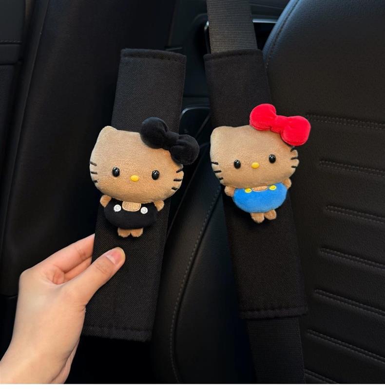 Car Seatbelt Shoulder Pads, Car Interior Seatbelt Decoration, Hello Kitty Anti-Wear Clothing, Couple Set for Women