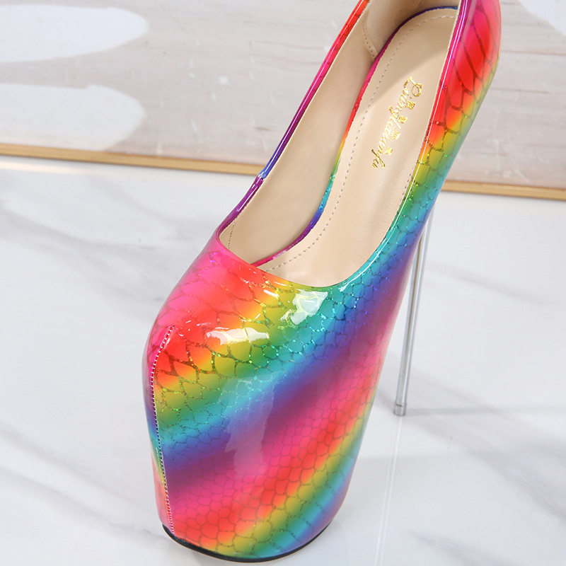 Giày cao gót nữ mũi nhọn gót thép 22 cm, kiểu stiletto quyến rũ, cổ cao mắt cá chân — Màu đỏ chi tiết 9