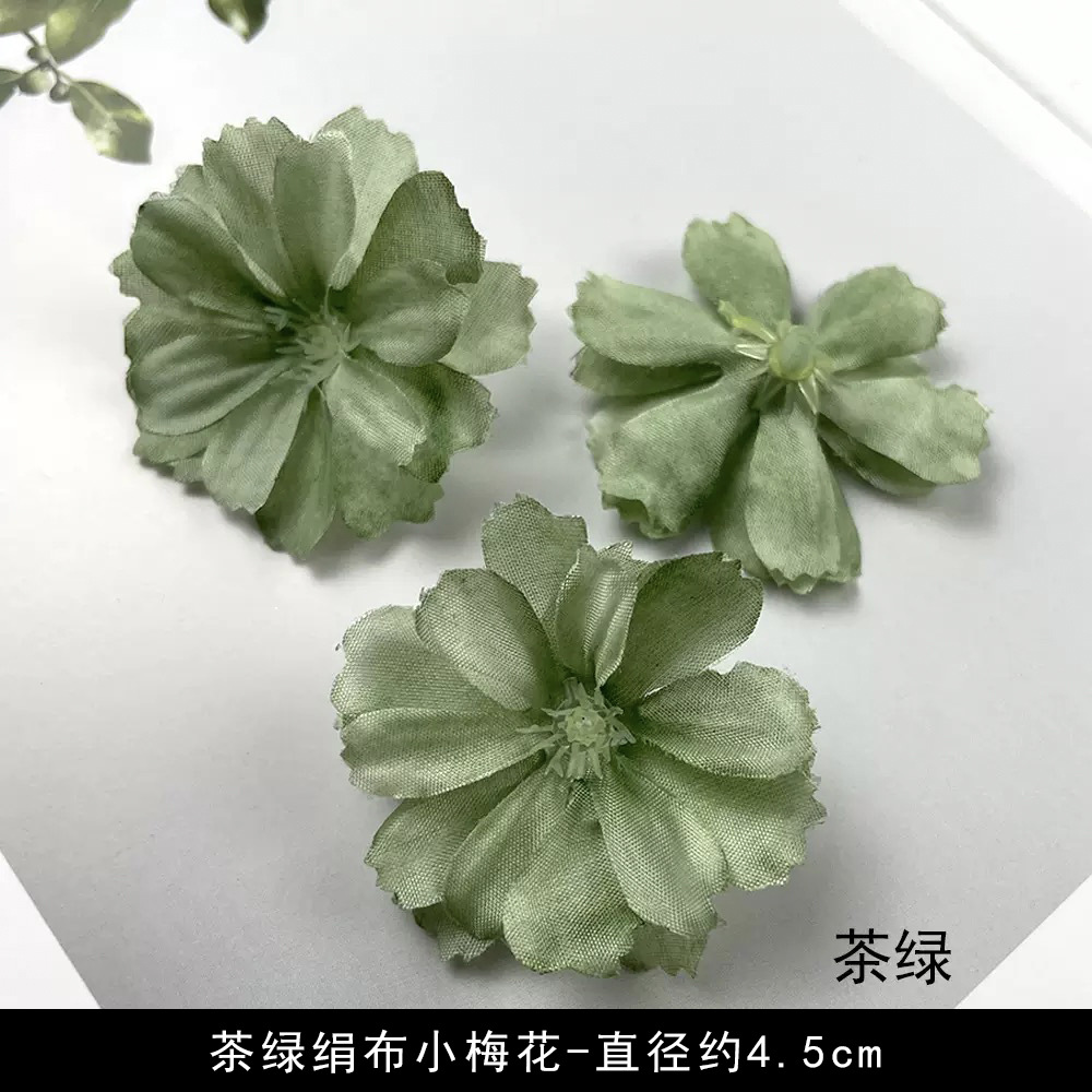 Simulación verde flor al por mayor flor falsa hecha a mano material pinza de flores accesorios de tocado de flor pequeña decoración del salón de bodas