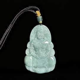 冰蓝水观音渡母吊坠男女款玉石翡翠玉坠危料翡翠挂件饰品带证书