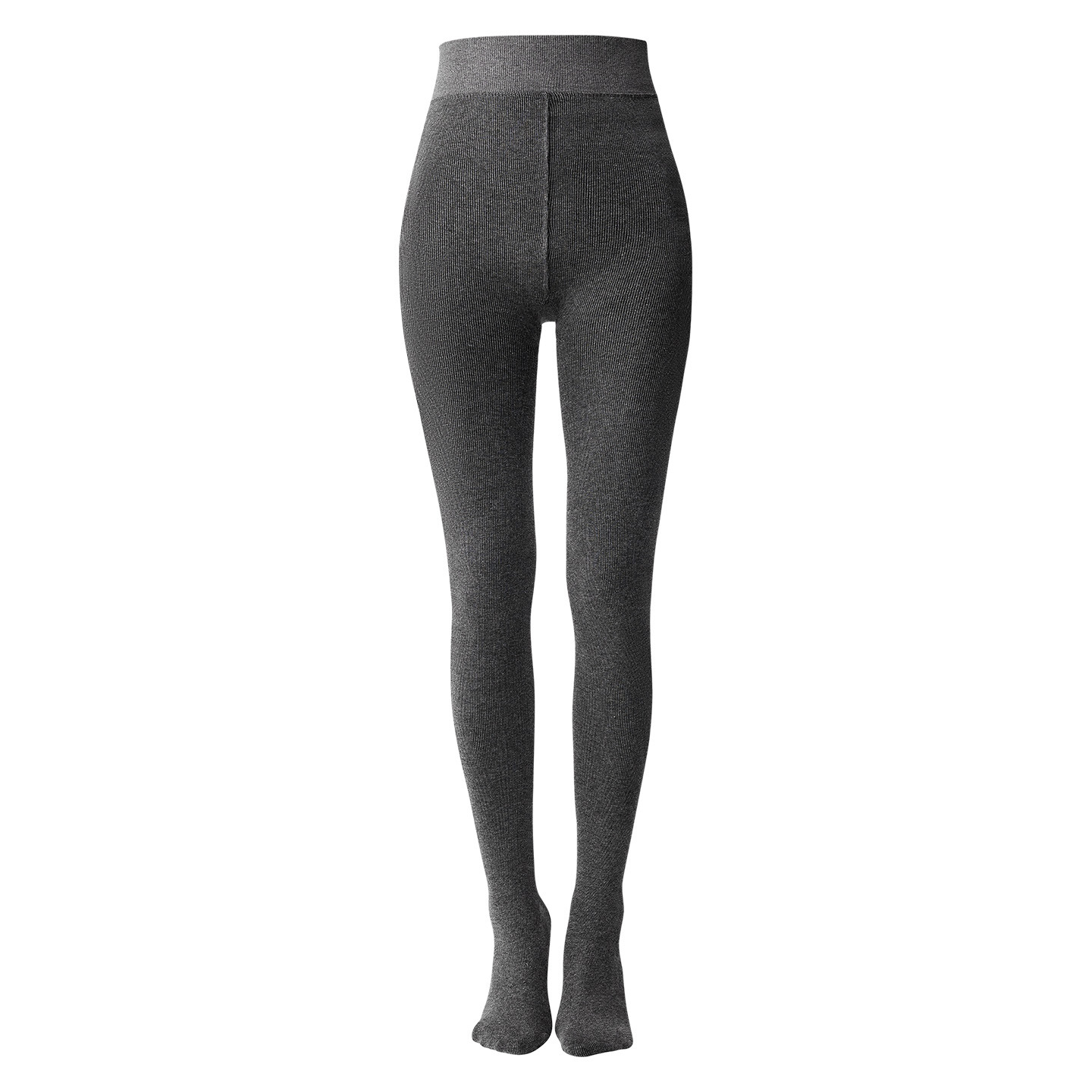 Pantalones leggings para mujeres de invierno con algodón grueso vertical de micropresión calzoncillos grises abdominales elevadores