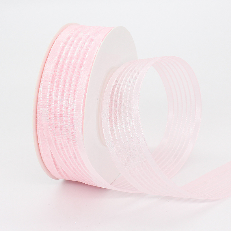 Fabricante al por mayor 2.5CM banda de borde ancho flor de regalo de embalaje de cinta DIY cinta de arco hecha a mano