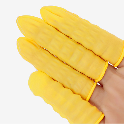 Wholesale industrial beige finger cots wear-resistant thickened protective rubber artificial rolled finger cots latex white