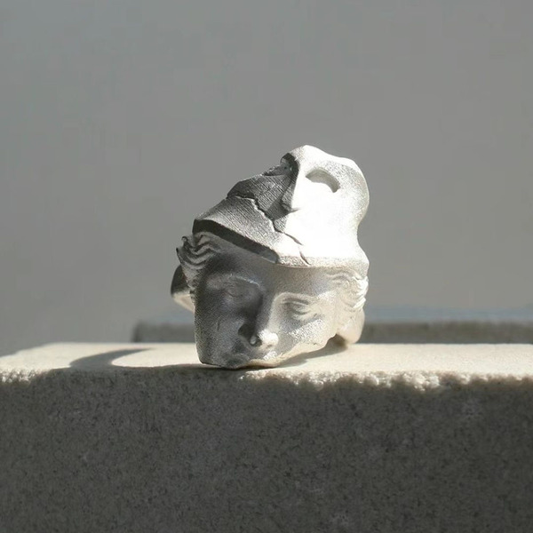 Long minimalistic matte ring