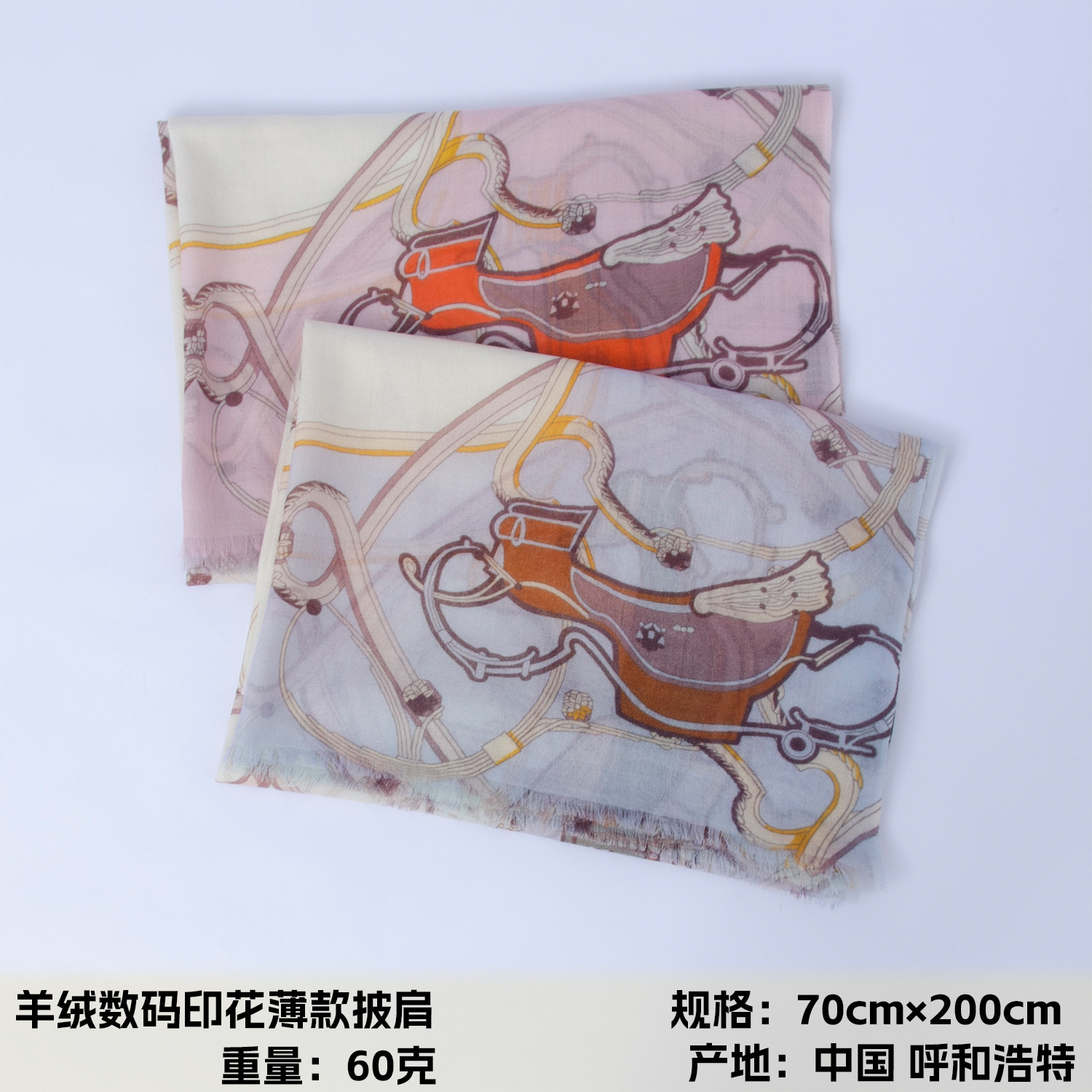 Fábrica de Mongolia Interior cabello recto impresión de cachemira ligera y delgada otoño y invierno cuatro estaciones de hombro bufandas para mujeres