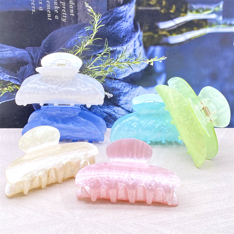 Horquilla de ácido acético de alta calidad para mujer, medio atado en la parte posterior de la cabeza, clip de agarre pequeño, horquilla de temperamento retro, clip de tiburón pequeño, tocado