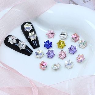 Dongzhou Crystal High-end Pointed Diamond diy Jewelry Accessories Shake Sound Explosions K9 Glass Diamond White Snowflake Manicure Diamond