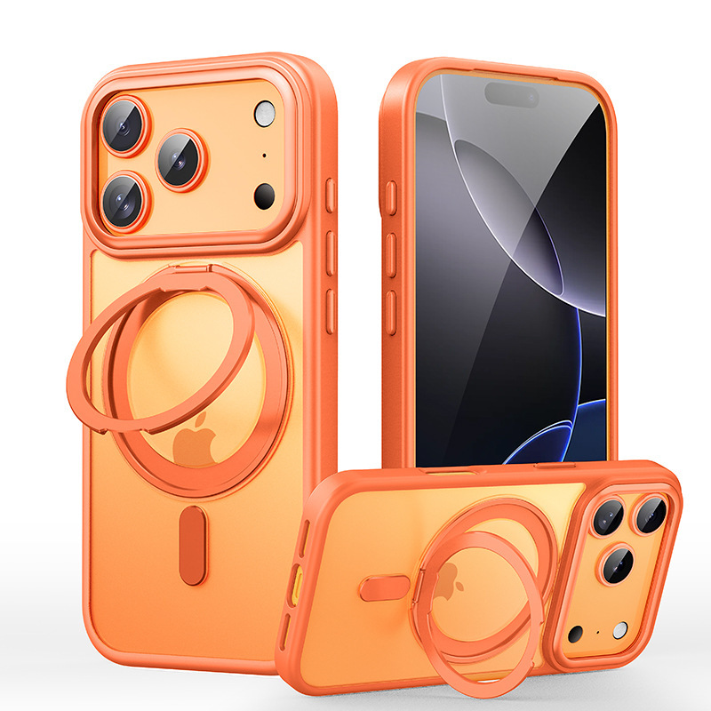 跨境适用iPhone17Promax手机壳360旋转支架壳苹果16/14磁吸无线充|undefined