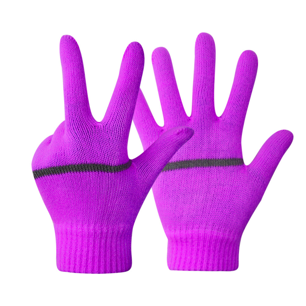 反光横条荧光色魔术手套安全保暖黑夜工作工厂直销外贸定制款热销
