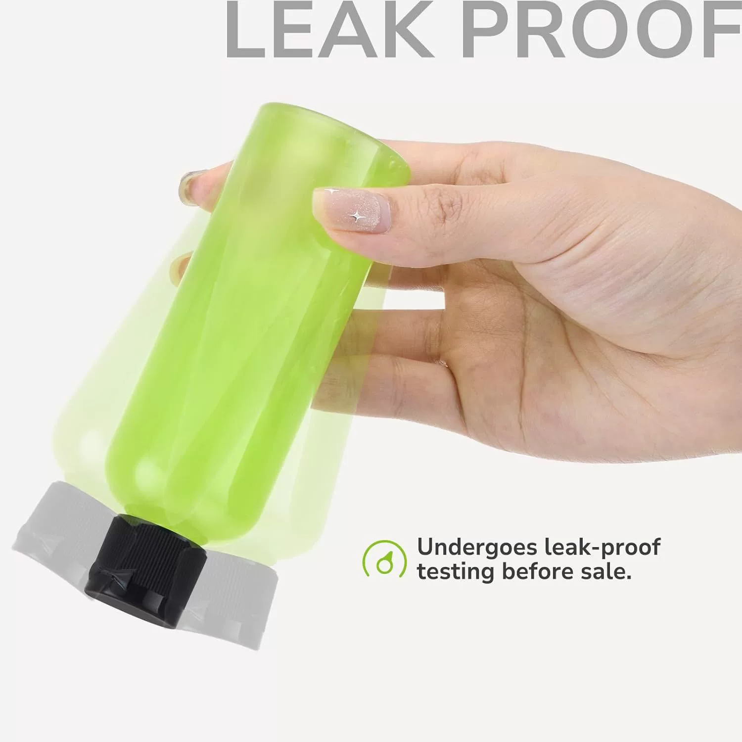 Handheld transparent cosmetic pack, lotion, container, bottle