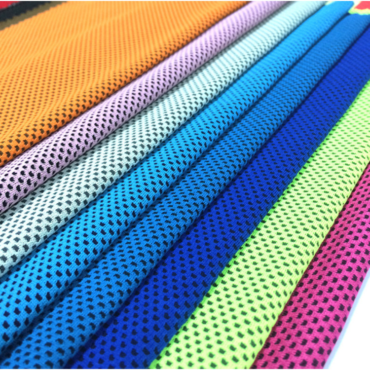 涤锦网眼布现货颜色超细纤维冷感面料夏季吸水速干轻薄凉感鸟眼布