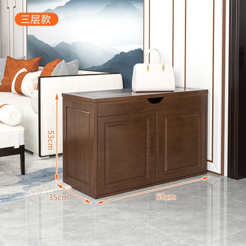 월넛색상 3겹 60cm ★ 목재 L 이중문  완전히 장식됨