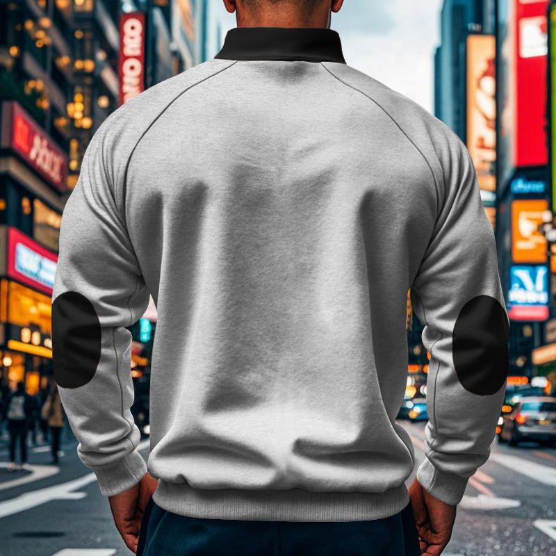 Men's Half Zip Sweatshirt With Stand Collar For Autumn And Winter_voghion.com