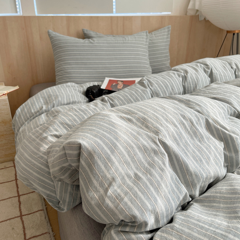 Cama de lavado de algodón de clase A, cuatro piezas de sábanas de algodón de lavado, colchón de cama, dormitorio de estudiantes, tres piezas de cuatro temporadas