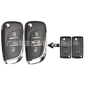 Peugeot Citroen 2/3 düyməli modifikasiya edilmiş qatlanan pult avtomobil açarı korpusu CE0536 VA2/HU83