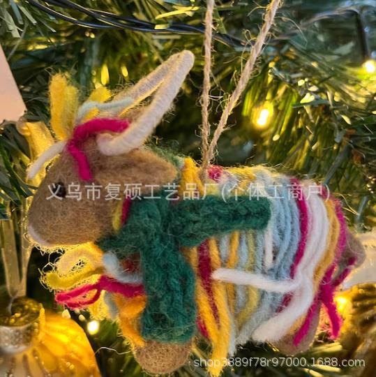 Handmade felt highland Cow Christmas decoration