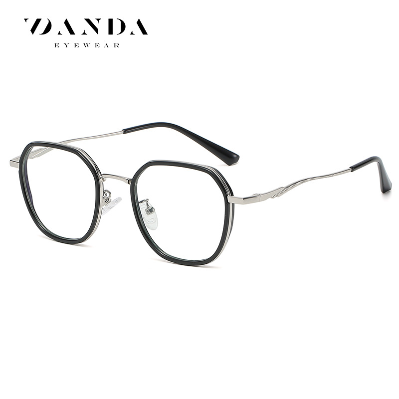 Nuevo Marco Multilateral miopía gafas TR-ZC809 anillo de metal gafas lisas hombres y mujeres moda anti-azul gafas de luz