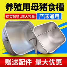 母猪食槽不锈钢母猪产床料槽定位栏猪用喂料器限位栏猪产床饲料槽