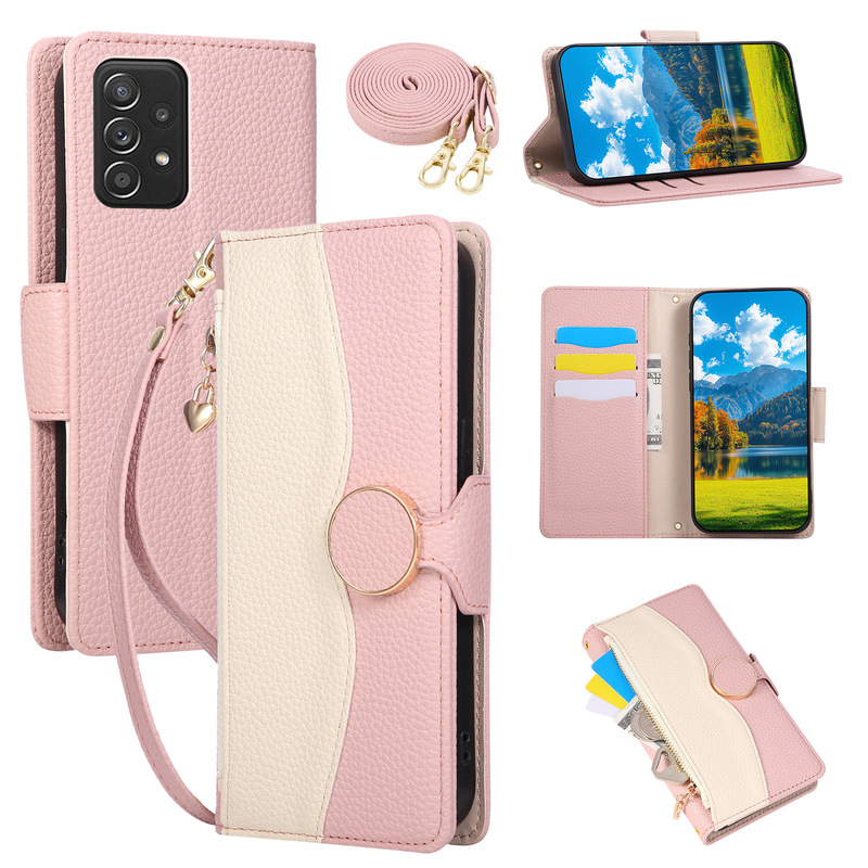 Suitable for Samsung Mobile Phone Case Flip Wallet Crossbody Protective Cover A56 Multifunctional Mobile Phone Leather Case Color Matching Anti-Fall Cover Suitable for Samsung Mobile Phone Case Flip Wallet Crossbody Protective Cover A56 Multifunctional Mobile Phone Leather Case Color Matching Anti-Fall Cover