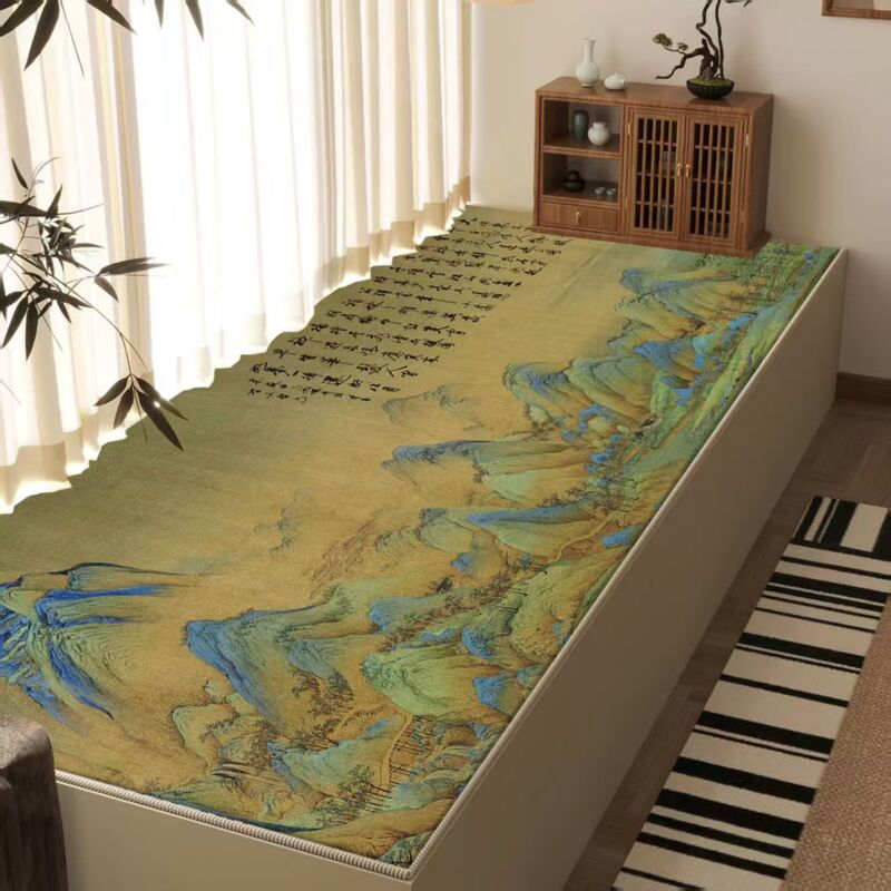 New Chinese-Style Three-Proof Bay Window Mat, Ancient-Style Waterproof and Stain-Resistant Bedroom Balcony Mat, Thickened All-Season Tatami Mat New Chinese-Style Three-Proof Bay Window Mat, Ancient-Style Waterproof and Stain-Resistant Bedroom Balcony Mat, Thickened All-Season Tatami Mat