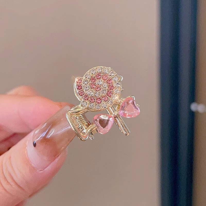 Oreja de conejo pequeño clip de las mujeres de alto grado Perla Rhinestone horquilla accesorios para el cabello Cabeza trasera medio lazo de pelo clip de tiburón horquilla