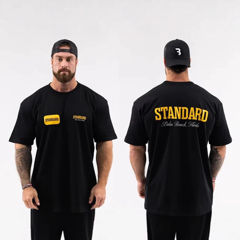 Jogger Summer Muscle Men Sports Casual Cotton Crewneck Gym Running Short Sleeve T-Shirt