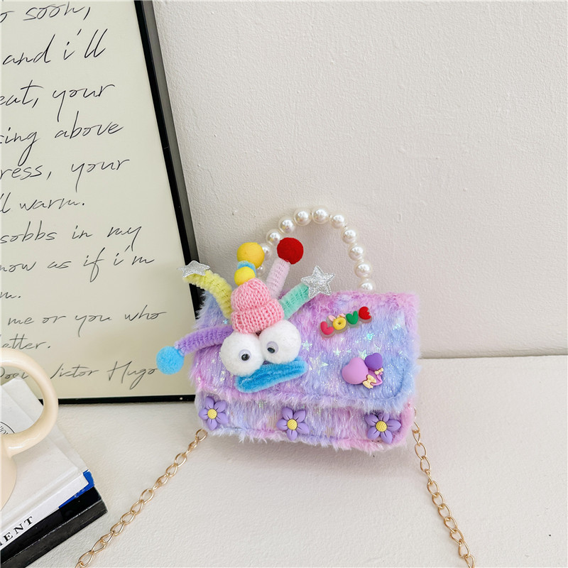 2023 nuevo popular Occidental Princesa monedero muñeca de La felpa Perla del bebé hombro portátil MINI BOLSA mensajero