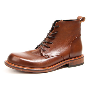 Washed leather bottom big-head boots top layer cowhide retro polished color old leather shoes high-top shoes boots Martin boots 8319-3