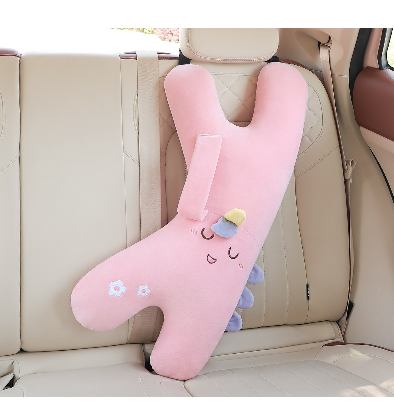 Children's Car Seat Belt Anti-Stranglehold Sleeping Pillow Plush Cute Travel Rest Neck Pillow Shoulder Pad