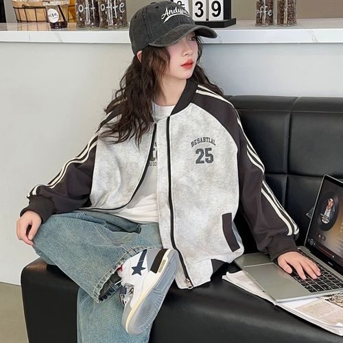 Baby Girl Korean Style Fall Wear Versatile Trendy Cardigan Top for Middle Children Spring and Autumn New Fashion Letter Patchwork Outerwear