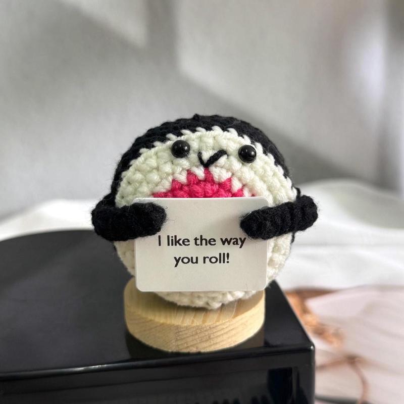 新品跨境亚马逊热销 Crochet Positive ice cream 毛线玩偶励志卡|undefined