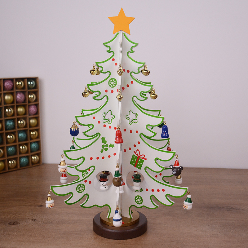 나무 3 장 대형 화이트