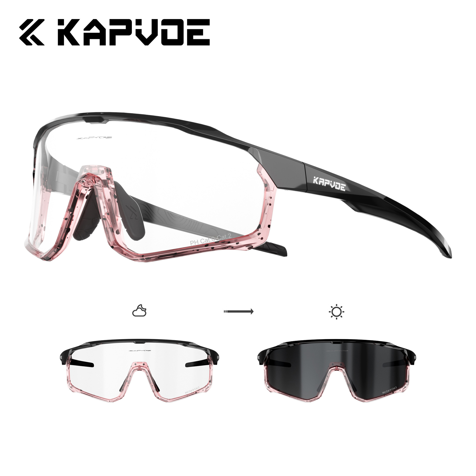 Gafas Fotocromáticas de Ciclismo TR90 Marco Desmontable A Prueba de Viento para Deportes al Aire Libre