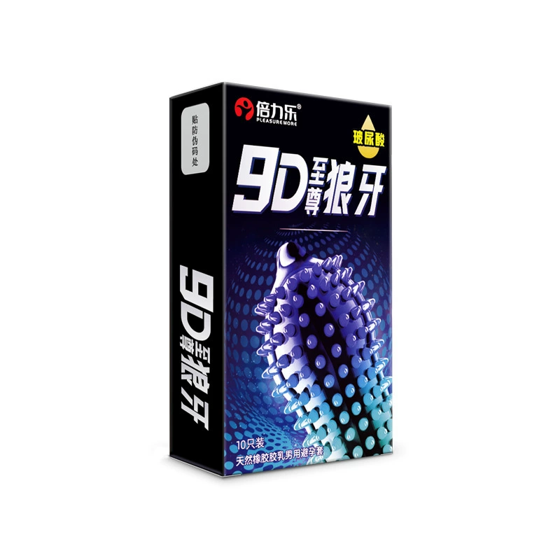 Презервативы 9D Supreme Wolf Teeth Pack 10 Men's Hyaluronic Acid Dragon Spike Cover Large Grade Family Planning Products
