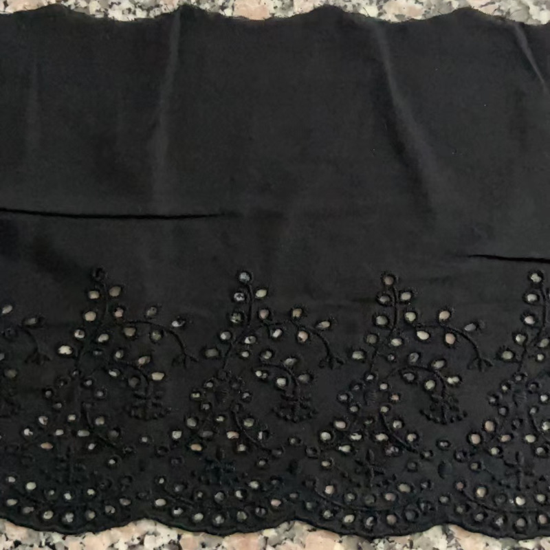 カラー刺繍レース透かし彫り花綿布レース補助材料卸売り服装スカートカーテン装飾生地19cm|undefined