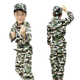 万圣节儿童军人职业体验服装儿童迷彩服装儿童军人服士兵服装