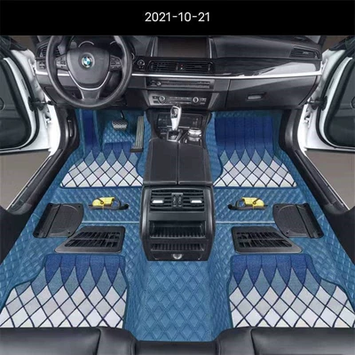 Cars BX5/bx7 Full-coverage Special Car — Ayaqaltılar (Kovriklər) - blue-nappa-leather-blue-gold-years