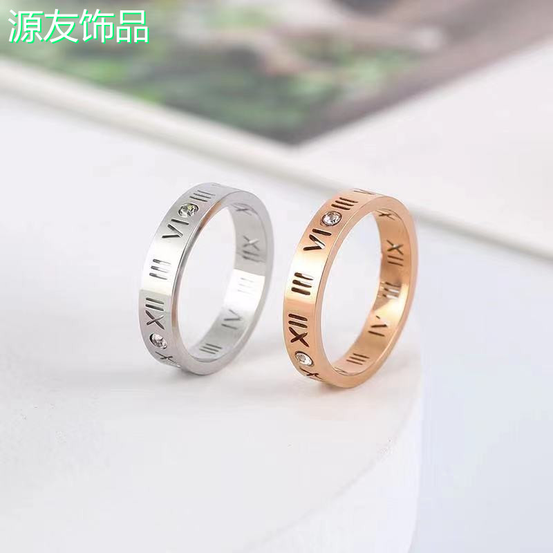 Roman numeral ring women diamond ring ri...