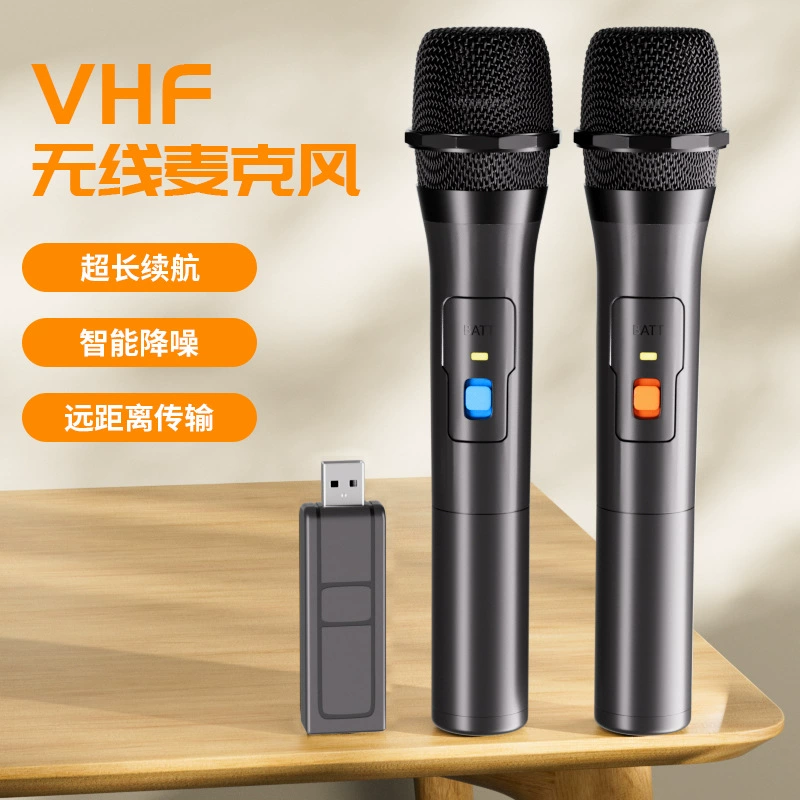 Универсальный беспроводной микрофон One Drag Две динамические катушки Домашняя Конференция Сценический аудиоусилитель Ручной Поющий микрофон KTV