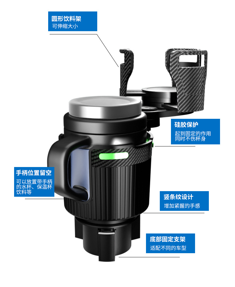 Car Accessories New Model Large Car Cup Holder, Dual Cup Holder for Car, Multifunctional Car Cup Holder