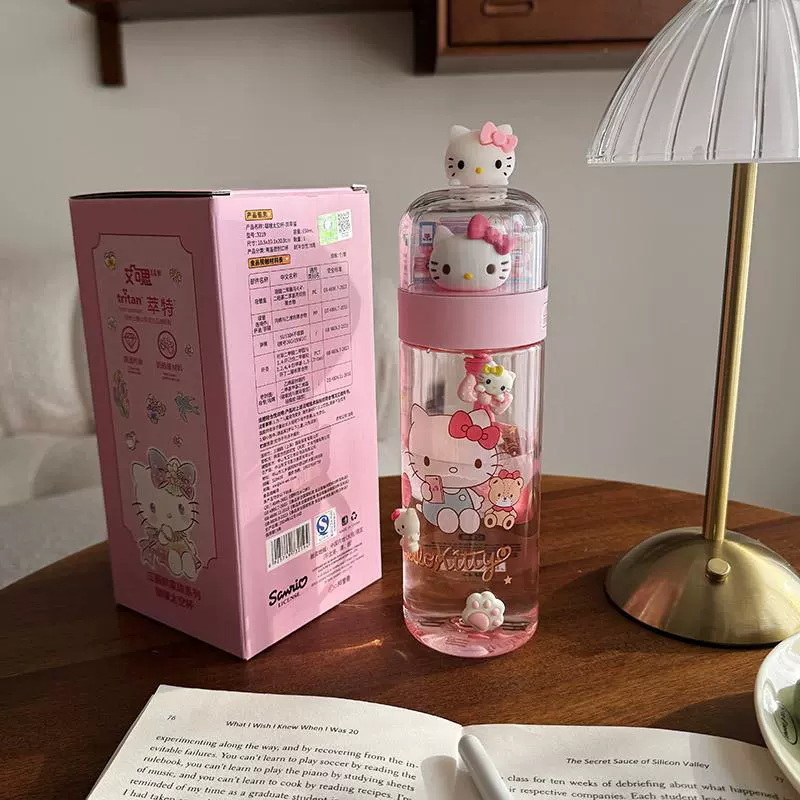 Kulomi Sanrio Girls Water Cup симпатичная Tritan пластиковая кружка, портативная для студентов, подарок на воду