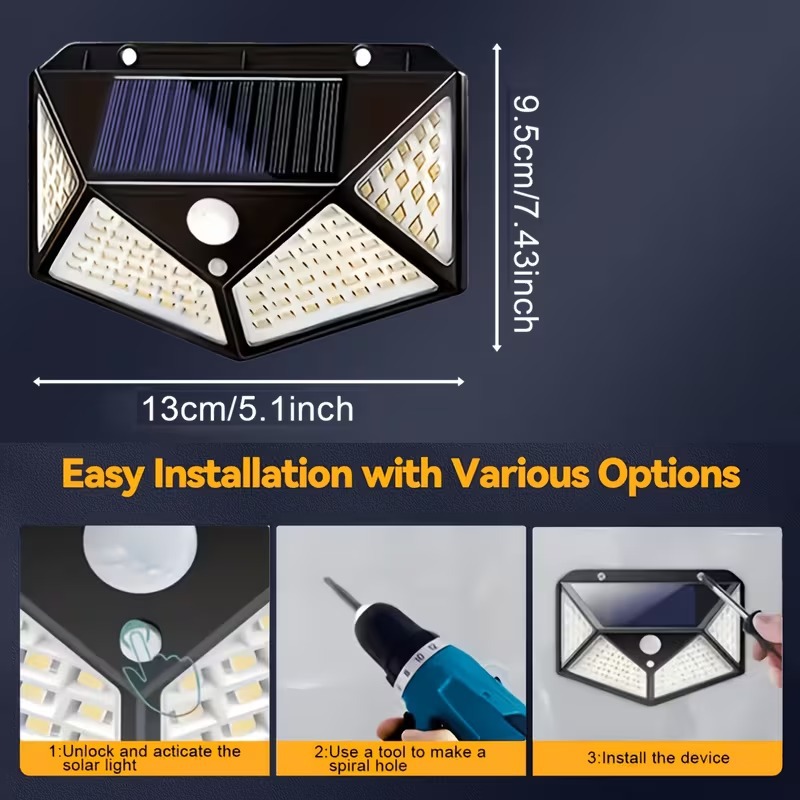 Iluminación solar con sensor para exteriores, luz de pared, luz de jardín, luz de paisaje, impermeable, pequeña luz de calle, luz de jardín para el hogar