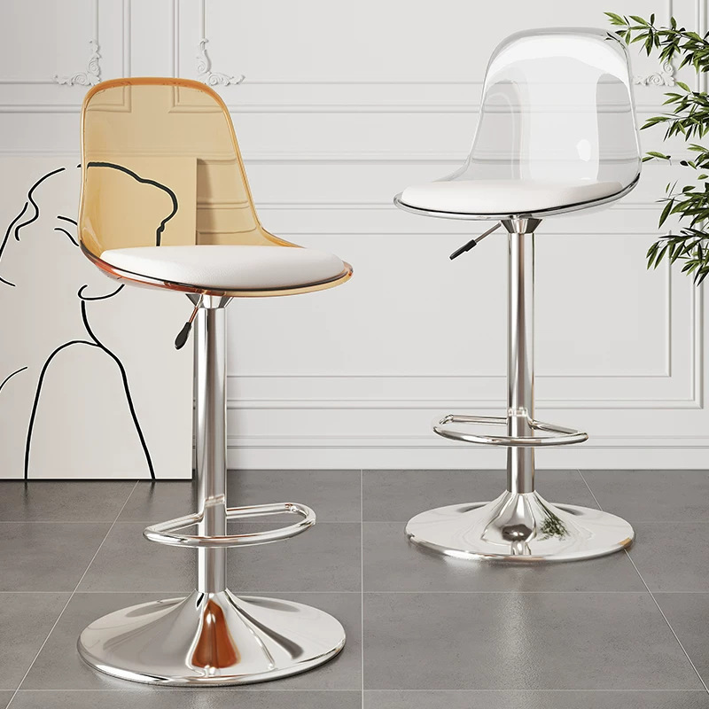 Adjustable Chair, Light Luxury High Stool, Bar Stool, Home Bar High Chair, Cashier Front Desk Backrest Stool, Dining Chair