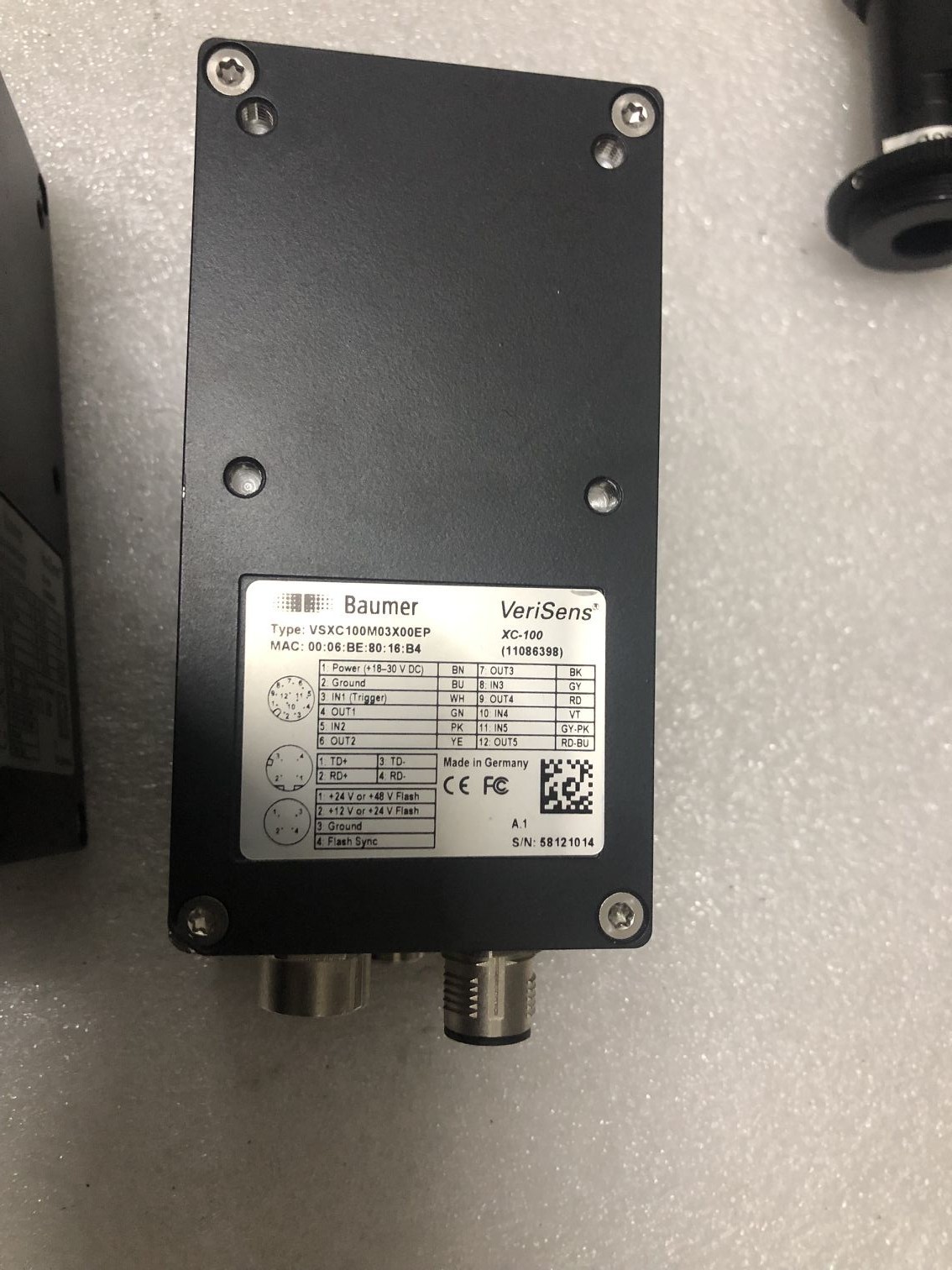 Baumer镜头XC-100 现货VSXC100M03X00EP 现货议价出售