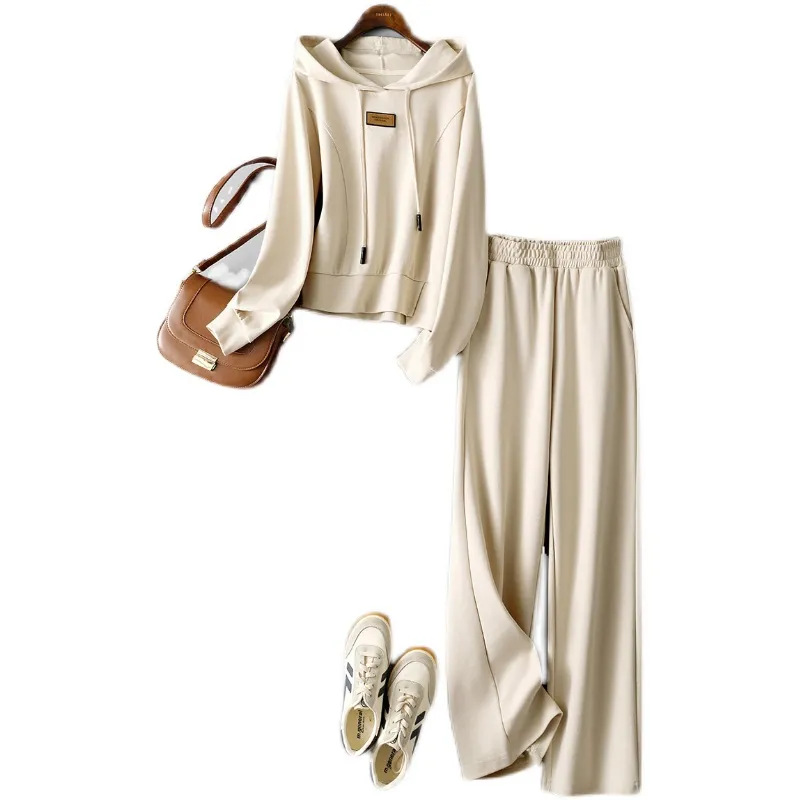 Women's Clothing Fashion casual spring sweatshirt sports pants suit women 2023 new sweatpants top two piece suit_voghion.com